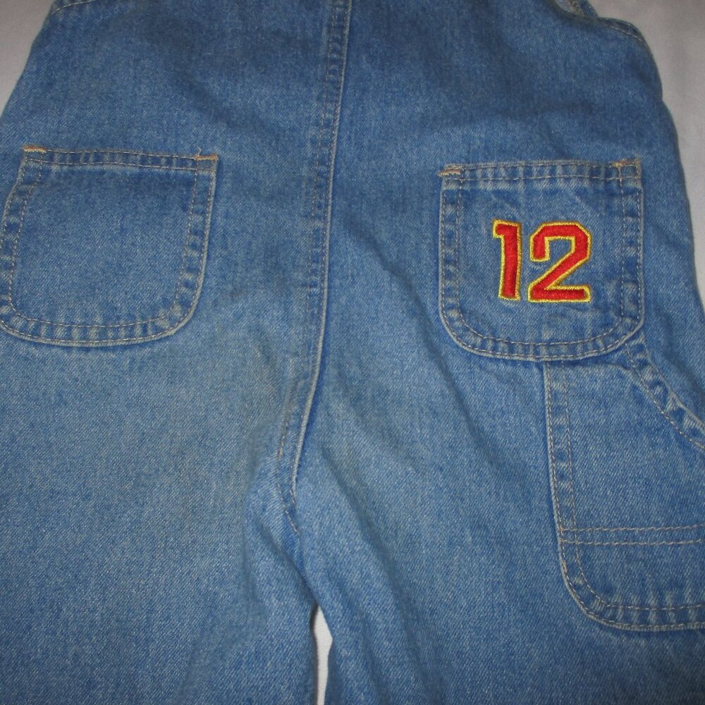 2 pair Y2K Sesame Street ELMO Denim Overalls Sz 4T - Picture 8 of 15